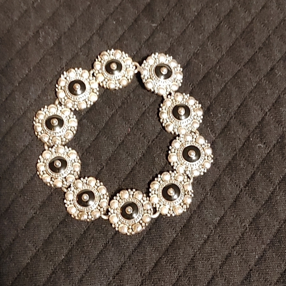 Women's Vintage Black & Silver Bracelet